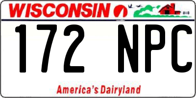 WI license plate 172NPC