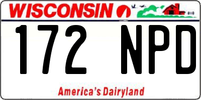 WI license plate 172NPD