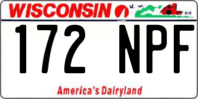 WI license plate 172NPF