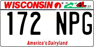 WI license plate 172NPG
