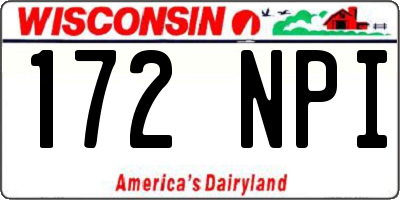 WI license plate 172NPI
