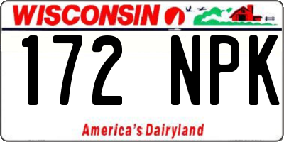 WI license plate 172NPK