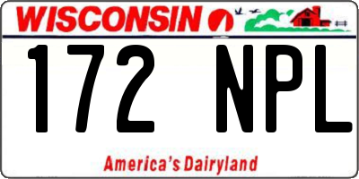 WI license plate 172NPL