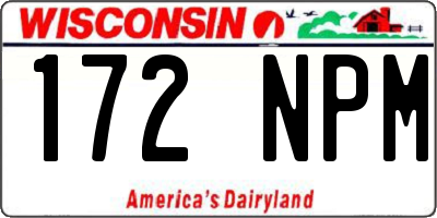 WI license plate 172NPM