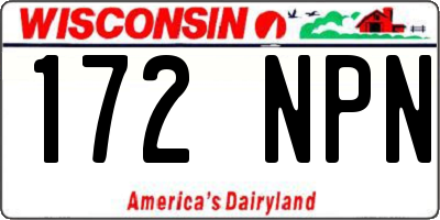 WI license plate 172NPN