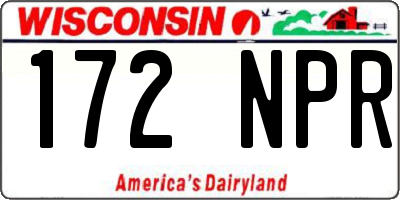 WI license plate 172NPR