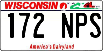 WI license plate 172NPS
