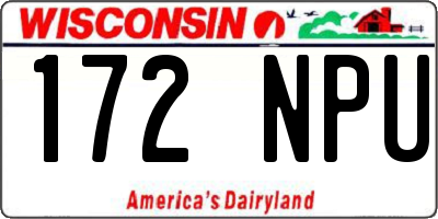 WI license plate 172NPU