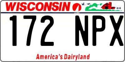 WI license plate 172NPX