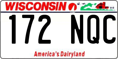 WI license plate 172NQC