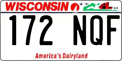 WI license plate 172NQF