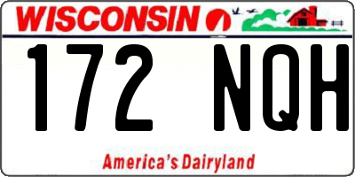 WI license plate 172NQH
