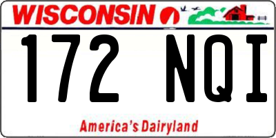 WI license plate 172NQI