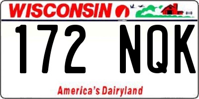 WI license plate 172NQK