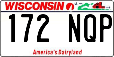 WI license plate 172NQP