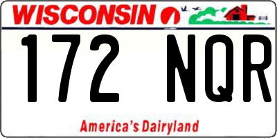WI license plate 172NQR