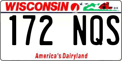 WI license plate 172NQS