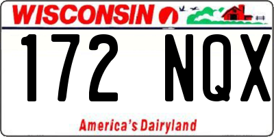 WI license plate 172NQX
