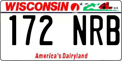 WI license plate 172NRB