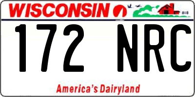 WI license plate 172NRC