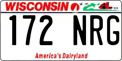 WI license plate 172NRG