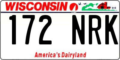 WI license plate 172NRK