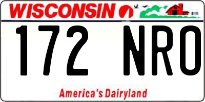 WI license plate 172NRO