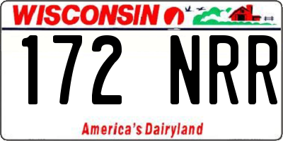 WI license plate 172NRR