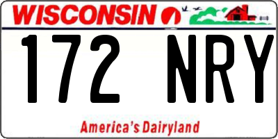 WI license plate 172NRY