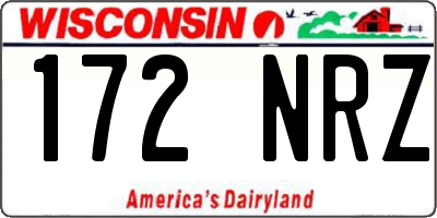 WI license plate 172NRZ