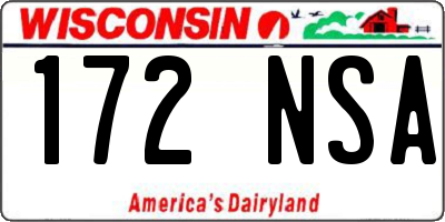 WI license plate 172NSA