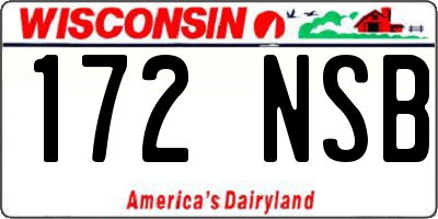 WI license plate 172NSB