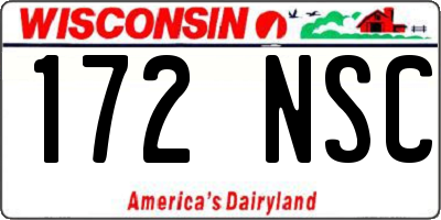 WI license plate 172NSC