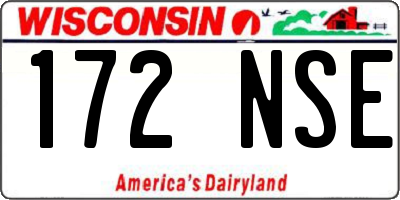 WI license plate 172NSE
