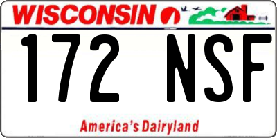 WI license plate 172NSF