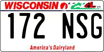 WI license plate 172NSG