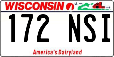 WI license plate 172NSI