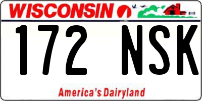 WI license plate 172NSK