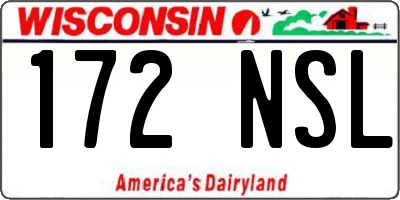 WI license plate 172NSL