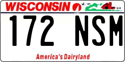WI license plate 172NSM