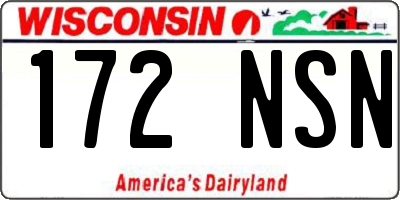 WI license plate 172NSN