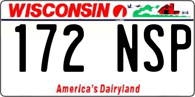 WI license plate 172NSP