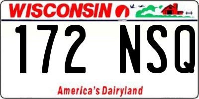 WI license plate 172NSQ