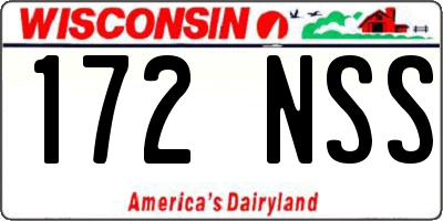 WI license plate 172NSS