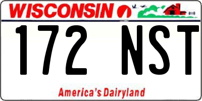WI license plate 172NST