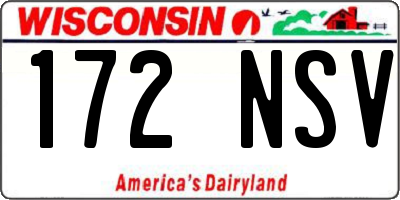 WI license plate 172NSV