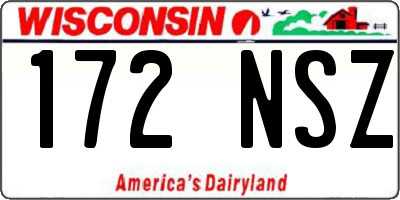 WI license plate 172NSZ