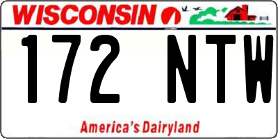 WI license plate 172NTW