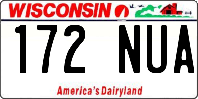 WI license plate 172NUA