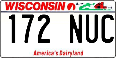 WI license plate 172NUC